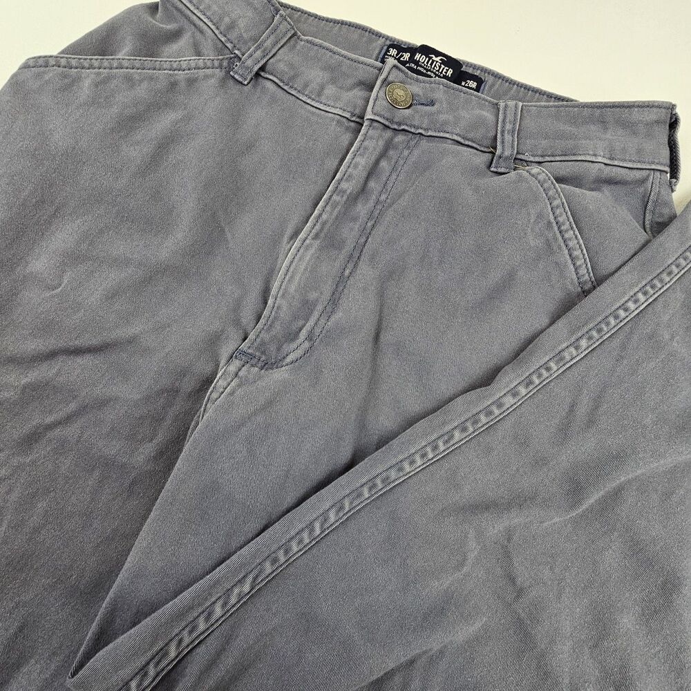 Hollister Womens 30 12R Ultra High Rise Dad Cargo Pants Gray Baggy Utility